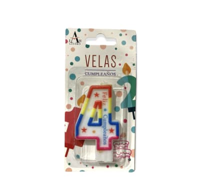 VELA FELIZ CUMPLEAÑOS N°4 6CM F3241