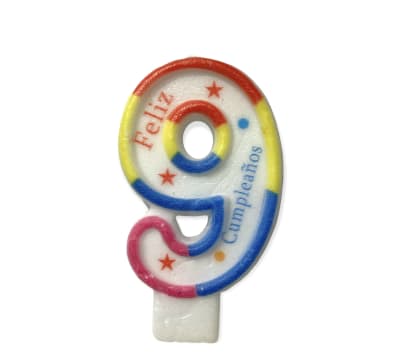 VELA FELIZ CUMPLEAÑOS N°9 6CM F3291