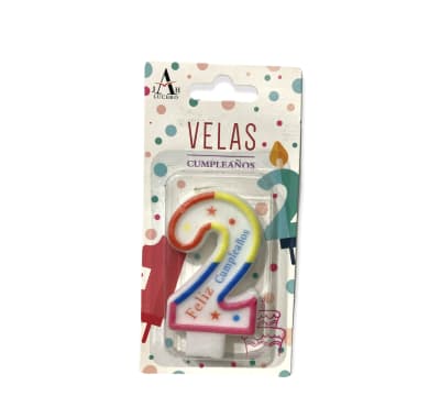 VELA FELIZ CUMPLEAÑOS N°2 6CM F3221