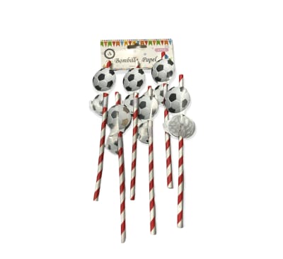 BOMBILLA PAPEL FUTBOLL 6 UNID. 20 CM F14452