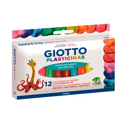PLASTICINA 12 COLORES NATURAL GIOTTO 3000051