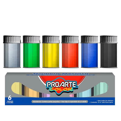 TEMPERA METALICA 6 COLORES PROARTE 28824-11