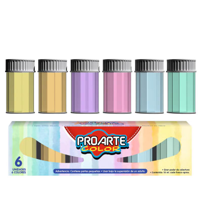 TEMPERA 6 COLORES PASTELES PROARTE 34697-71