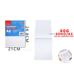 BLOCK CARTA A4 LINEAL 60 HJS MOTARRO 250554