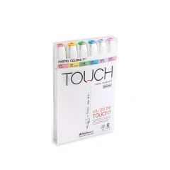 SET TOUCH BRUSH 6 COLOES PASTEL DOBLE PUNTA BIS/PINCEL 1200616