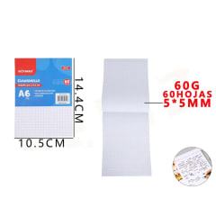 BLOCK CUADRICULADO 5MM 10.5X14.4 A6 60 HJS MOTARRO 250552