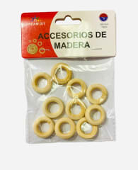 CIRCULOS DE MADERA NATURAL 2X0.5 CM 10 PCS DREAM DIY 23124