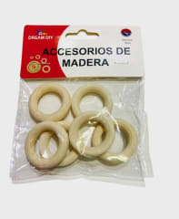 CIRCULOS DE MADERA NATURAL 3X0.6 CM 6 PCS DREAM DIY 23125