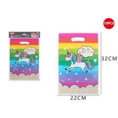 BOLSAS PARA DULCES UNICORNIO ARCOIRI 32CM 10PCS FELIZ 613479