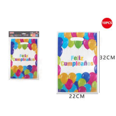 BOLSAS PARA DULCES FELIZ CUMPLEAÑOS 32CM 10PCS FELIZ 613482