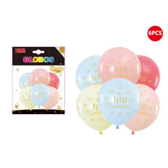 GLOBO SURTIDO FELIZ CUMPLEAÑOS 6 PCS 30 CM LATEX 624055