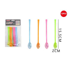 CUCHARA DE COCTEL 12PSC COLORES 15CM FELIZ 614523