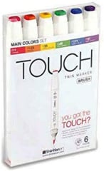 SET TOUCH BRUSH 6 COLOES BASE DOBLE PUNTA BIS/PINCEL 1200613
