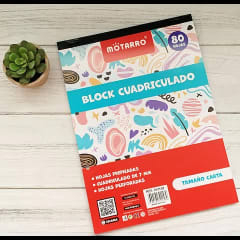 BLOCK CARTA CUADRICULADO 7 MM PREPICADO 80 HJS MOTARRO 251158