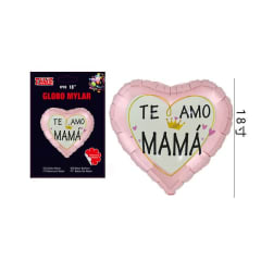 GLOBO TE AMO MAMÂ CORAZÓN ROSADO 43 CM 607315