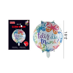 GLOBO FELIZ DIA MAMÂ REDONDO BLANCO 46 CM 607317