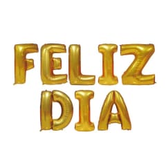 GLOBOS 8 UNID. FELIZ DIA DORADO F184