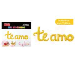GLOBO TE AMO DORADO METALICO 2PCS FELIZ GRUPO 607880