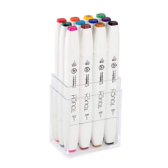 SET TOUCH BRUSH 12 COLOES BASICOS DOBLE PUNTA BIS/PINCEL 1211213