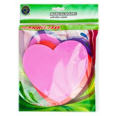 CORAZON DE GOMA EVA 15X14 CM 10 PCS