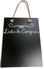 PIZARRA P/TIZA LISTA DE COMPRAS REVERSIBLE 26x37 CM