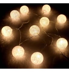 LUZ LED ESFERA 10 UNID. BLANCA C/PILA AA 2 UNID. (NO INCLUIDAS)