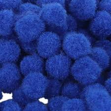 POMPONES AZUL 18 UND 2,5 CM 24946