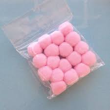 POMPONES ROSADOS PASTEL 18 UND 2.5 CM 24941