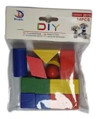 FIGURAS GEOMETRICAS DE MADERA DIFERENTES TAMAÑOS 14 PCS 20116