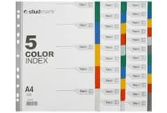 SEPARADOR A4 PLASTICO 5 DIVISIONES ST-01701 STUDMARK 80412