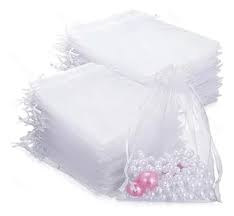 BOLSA ORGANZA (JOYAS) BLANCA 10X15 CM 5 PCS ME069-2