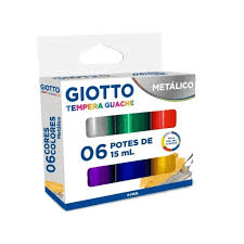 TEMPERA 6 COLORES METALICA 15ML GIOTTO 021000   869136