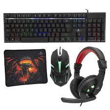TECLADO+MOUSE+AUDIFONOS+PADMOUSE KIT MONSTER GAMES 4EN1 K4125