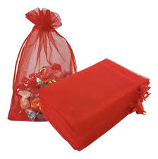 BOLSA ORGANZA (JOYAS) ROJA 10X15 CM 5 PCS ME069-1