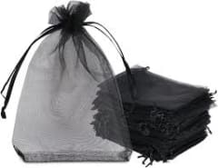 BOLSA ORGANZA (JOYAS) NEGRA 10X15 CM 5 PCS ME069-3