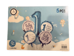 SET 5 GLOBOS PRIMER CUMPLEAÑOS NIÑO