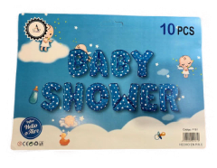 SET 10 GLOBOS BABY SHOWER AZUL