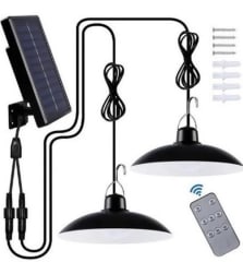LAMPARA LED SOLAR DOBLE CON PANEL SOLAR CONTROL REMOTO F-230