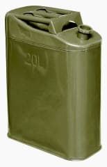 BIDON METALICO 20 LITROS PARA COMBUSTIBLE BENCINA O DIESEL.