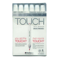 SET TOUCH BRUSH 6 COLOES GRIS DOBLE PUNTA BIS/PINCEL 1200604