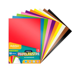 PAPEL LUSTRE AUTOADHESIVO ADETEC 920 10 COLORES A4