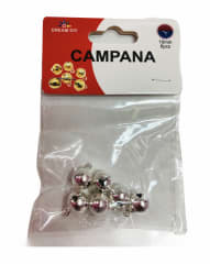 CASCABELES METALICOS PLATEADO 1 CM 6 PCS. DREAM DIY