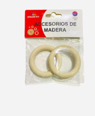 CIRCULOS DE MADERA NATURAL 5X0.8 CM 2 PCS DREAM DIY 23127