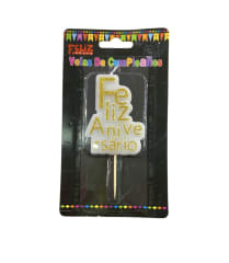 VELA FELIZ ANIVERSARIO MULTICOLOR 11 CM FELIZ 609542