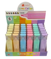 36 DESTACADOR COLORES PASTEL OFICINA HIGHLIGHTER YOKO 7260