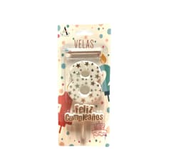 VELA FELIZ CUMPLEAÑOS N°8 PLASTICA 10 CM F348