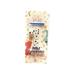 VELA FELIZ CUMPLEAÑOS N°1 PLASTICA 10 CM F341
