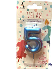 VELA CUMPLEAÑOS N°5 7CM F305