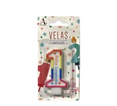 VELA FELIZ CUMPLEAÑOS N°1 6CM F321
