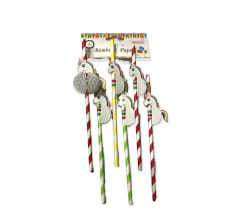 BOMBILLA PAPEL UNICORNIO 6 UNID. 20 CM F1446